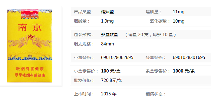 南京(九五之尊)香烟的进货指南